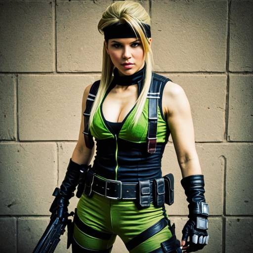 Woman Cosplaying as Sonya Blade