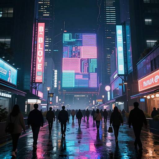 Vibrant Cyberpunk Cityscape at Night