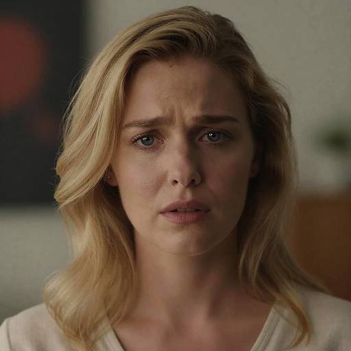 Close-Up of Worried Blonde Woman