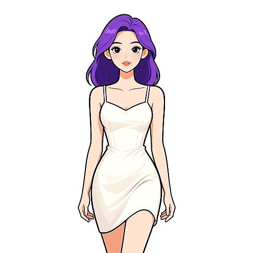 Minimalist Chic Woman in Ivory Dress