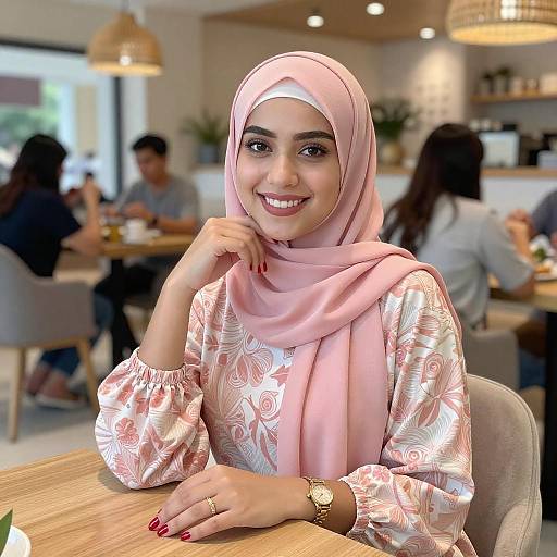 Smiling Woman in Pink Hijab