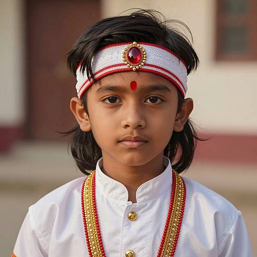 Cultural Halloween Portrait of Asian Boy