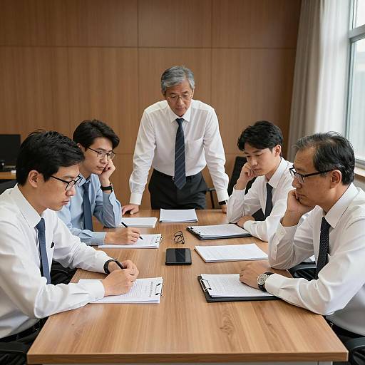 Asian Businessmen Meeting in Office