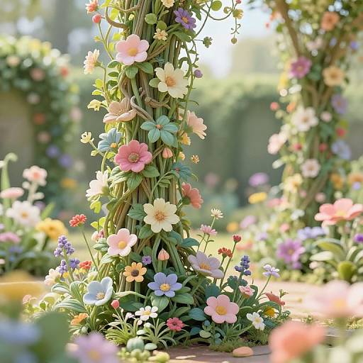 Whimsical Botanical Text Art