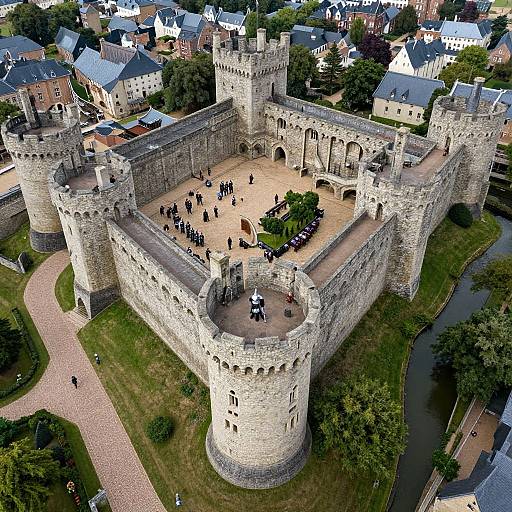 Medieval Castle Fortress Top-Down View