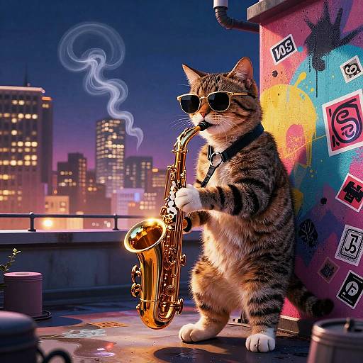 Jazzy Alley Cat Street Art