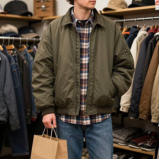 European Man in Retro Oversized Outerwear