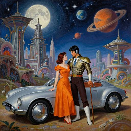 Surreal Futuristic Romance Scene