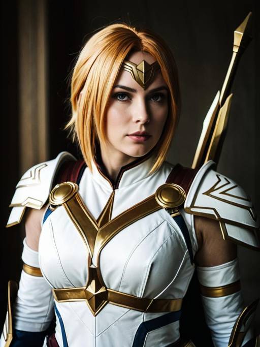 Woman in Nora Valkyrie Cosplay Costume