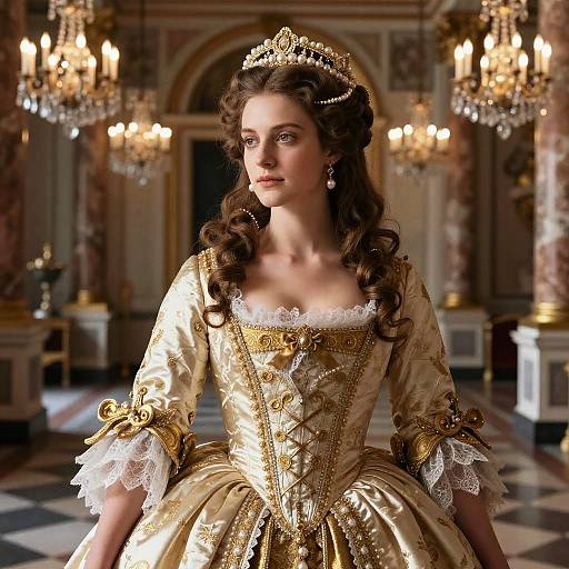 Baroque Woman in Ornate Dress