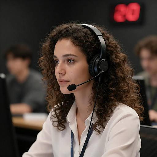 Moody Portrait of a Woman with Headset