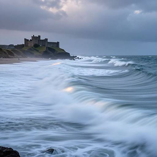 Stormy Coastal Landscape with Castle