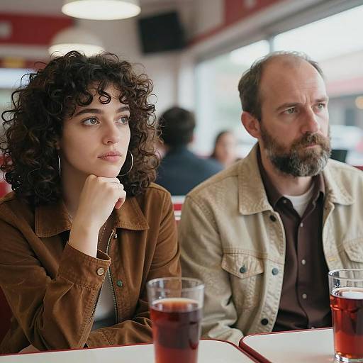 Contemplative Moment in a Diner