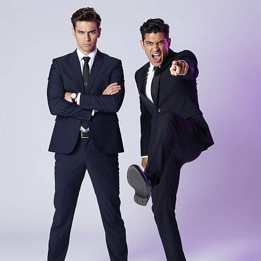 Dynamic Duo in Dark Suits