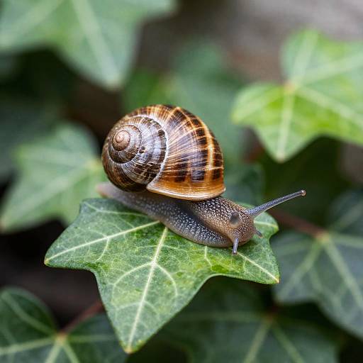 Close-Up of Garden Snail on Ivy