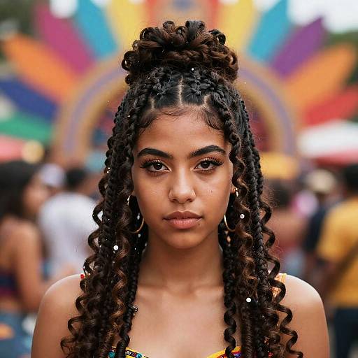 Latina Twisted Updo with Curls