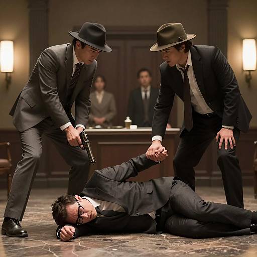 Dramatic Noir Scene with Tension