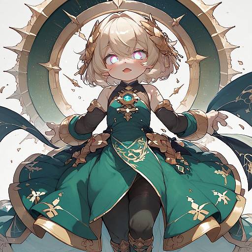 Masterpiece Anime Character in Green Dress