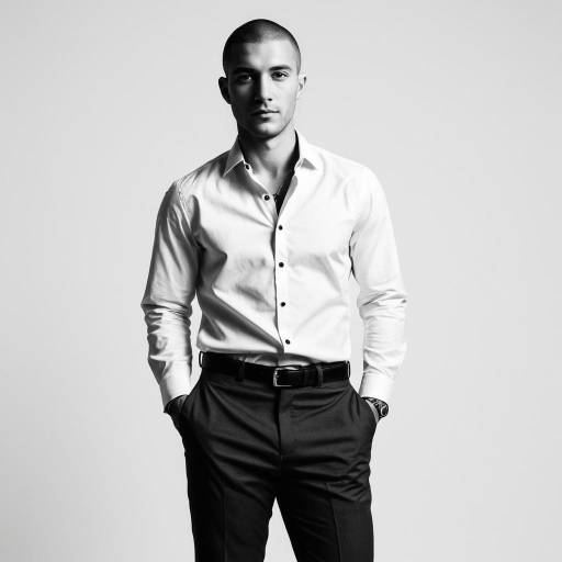 Confident Man in White Shirt and Black Pants