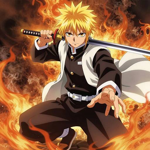 Dynamic Anime Hero with Katana