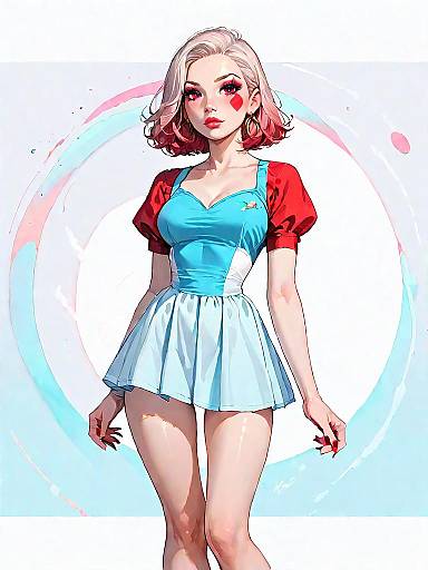 Stylish Woman in Pastel Blue Mini Dress