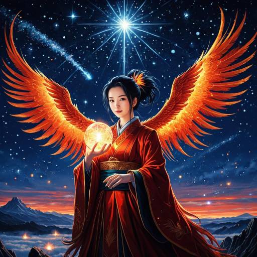 Enchanted Phoenix Woman with Radiant Orb