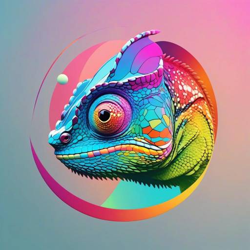 Minimalist Colorful Chameleon Logo Design
