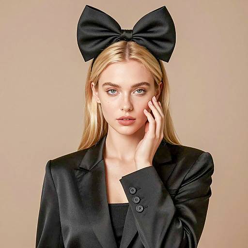 Striking Blonde Woman in Elegant Attire