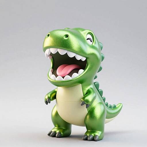 Shiny Metallic Green Plushie Dinosaur