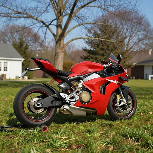 Futuristic Red-Black Motorcycle CGI