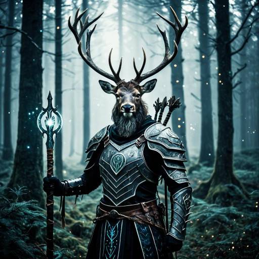 Arcane Stag Warrior in Enchanted Forest Arcane Stag Warrior in Enchanted Forest