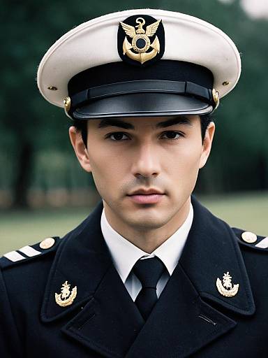 Young Male Naval Officer in Uniform