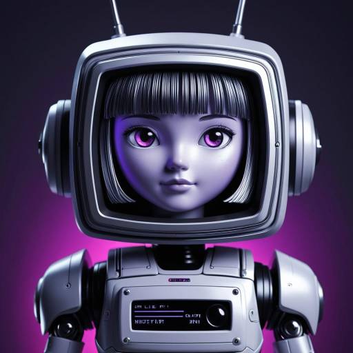 Retro Robot Girl with CRT Face