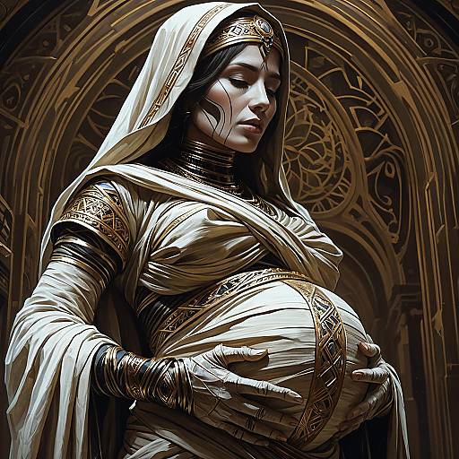 Elegant Pregnant Mummy Digital Art