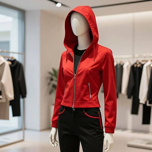 Bold Mannequin in Red and Black Fashion