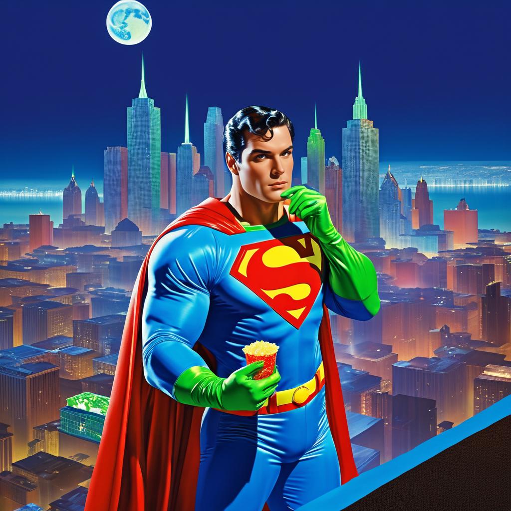 Superman Enjoys Kryptonite Candy in City