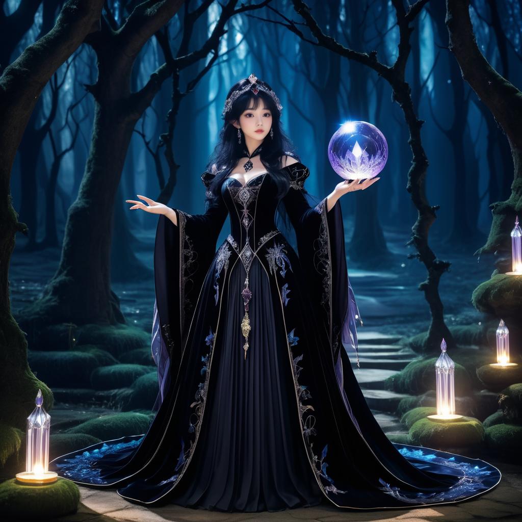 Gothic Sorceress in Enchanted Forest