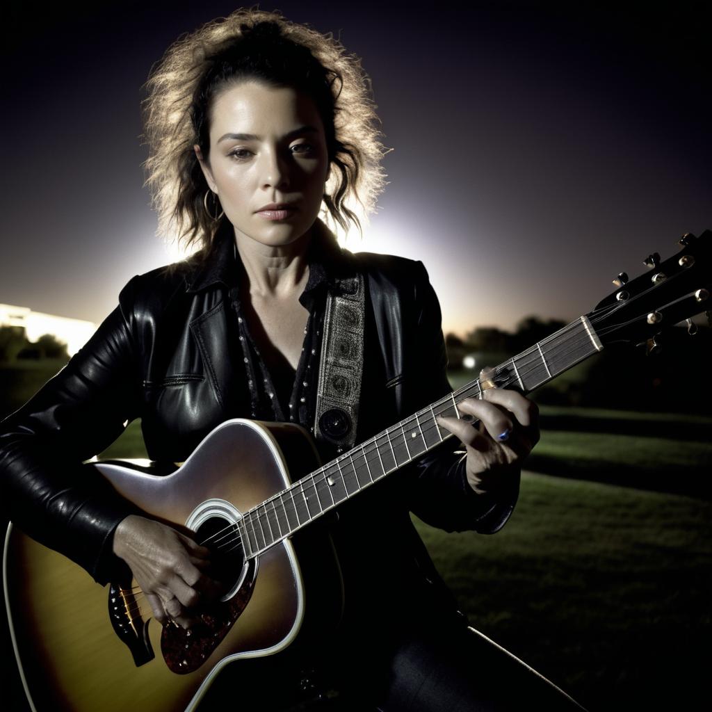 Twilight Guitarist Portrait by Mary Ellen Mark