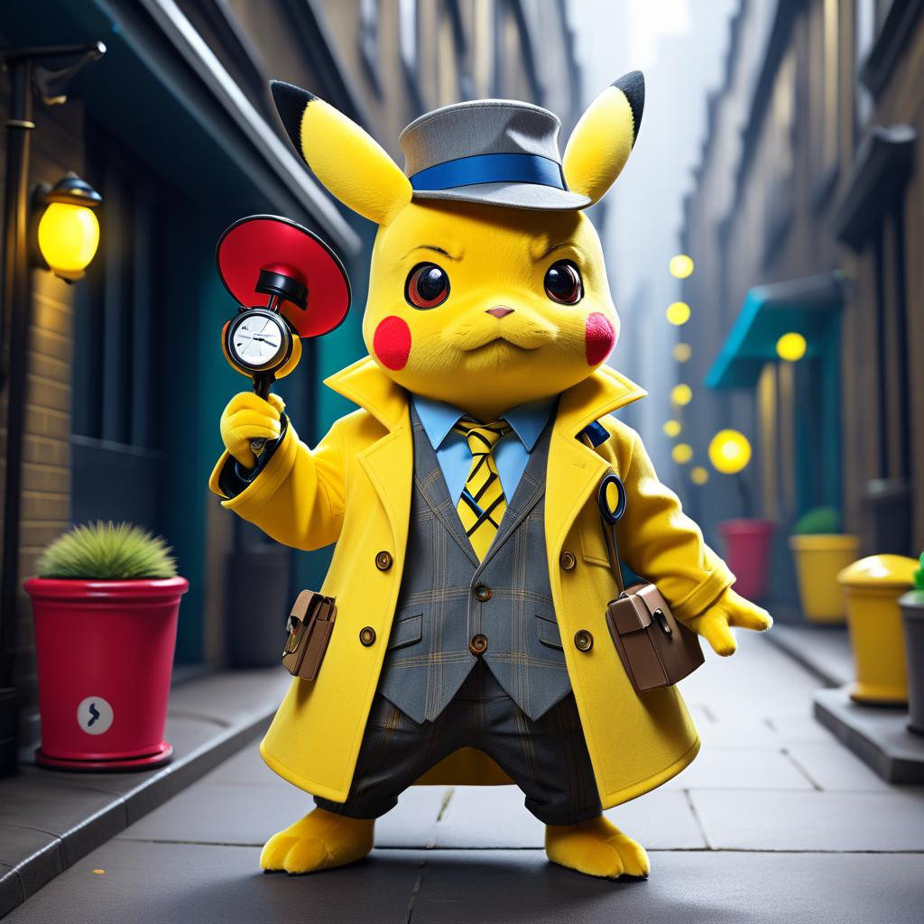 Pikachu the Playful Detective Character