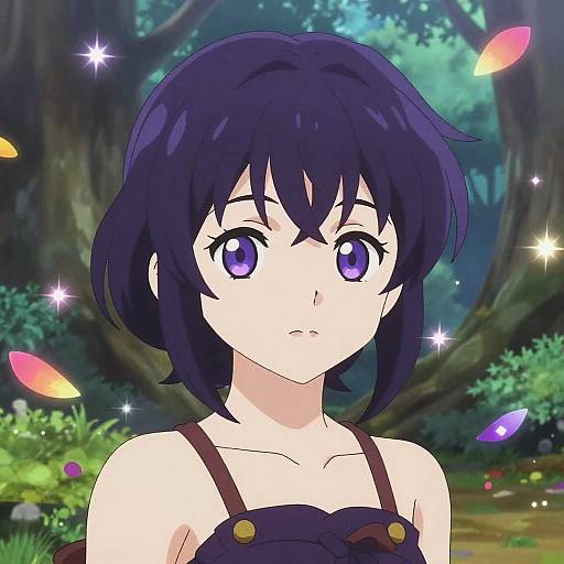 Anime Girl with Enchanted Forest Magic