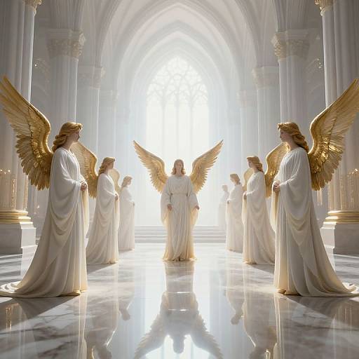 Ethereal Angels in Grand Cathedral