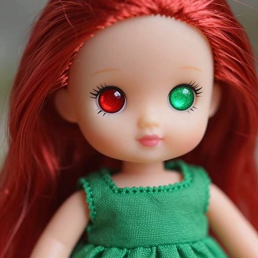 Red Hair Doll in Green Dress