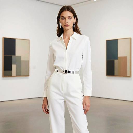 Minimalist Fashion in Modern Art Gallery