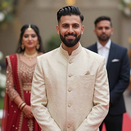Elegant Indo-Western Wedding Portrait