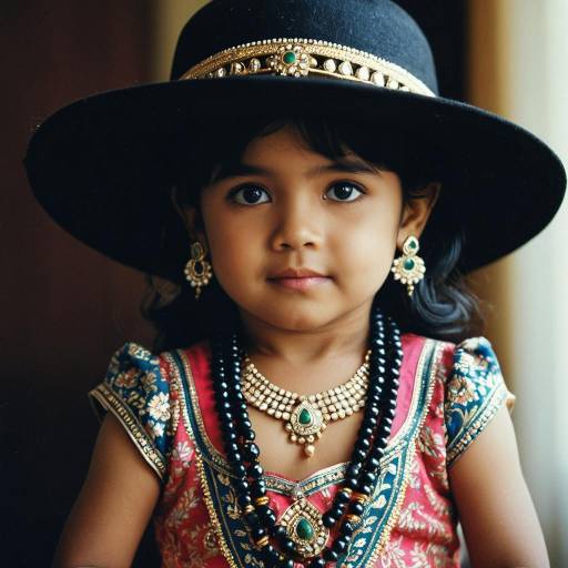 Adorable Toddler in Elegant Jewelry