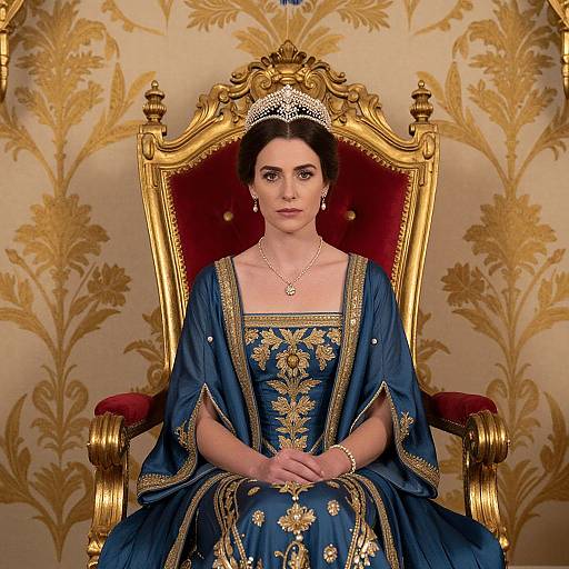 Regal Woman on Ornate Throne