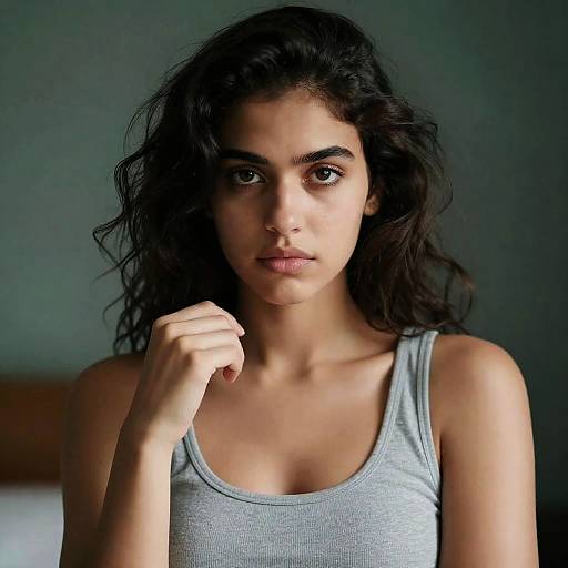 Intense Young Woman Portrait with Blur