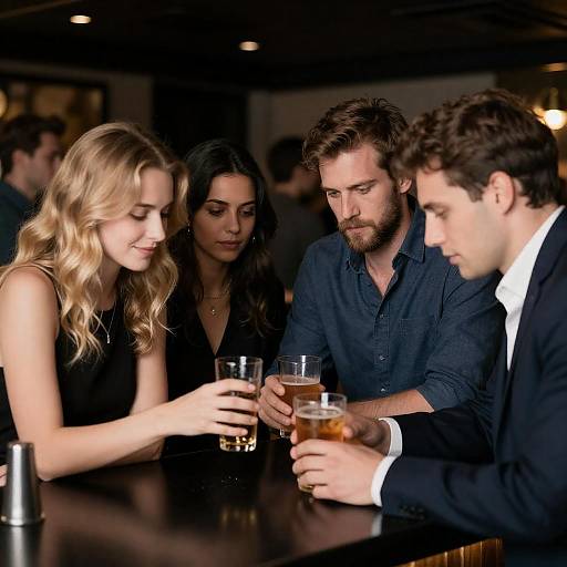 Vibrant Nightlife at a Crowded Bar