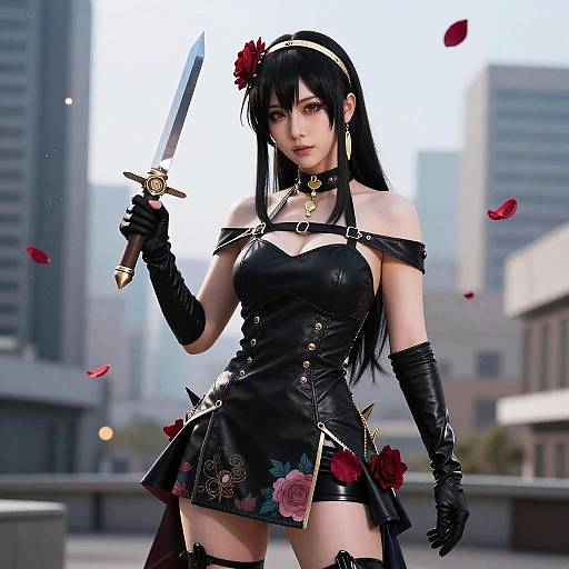 Photorealistic Cityscape Girl Portrait