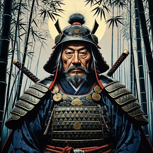 Elderly Samurai in Detailed Armor